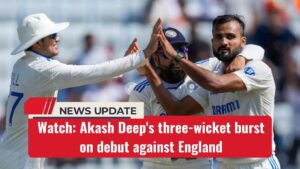 Watch: Akash Deep's three-wicket burst on debut against England