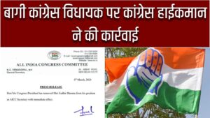 Congress high command took action against rebel Congress MLA